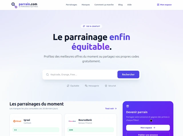 C'est quoi Parrain.com ? La plateforme de parrainage 100 % équitable