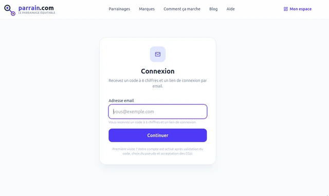 Comment s’inscrire sur Parrain.com